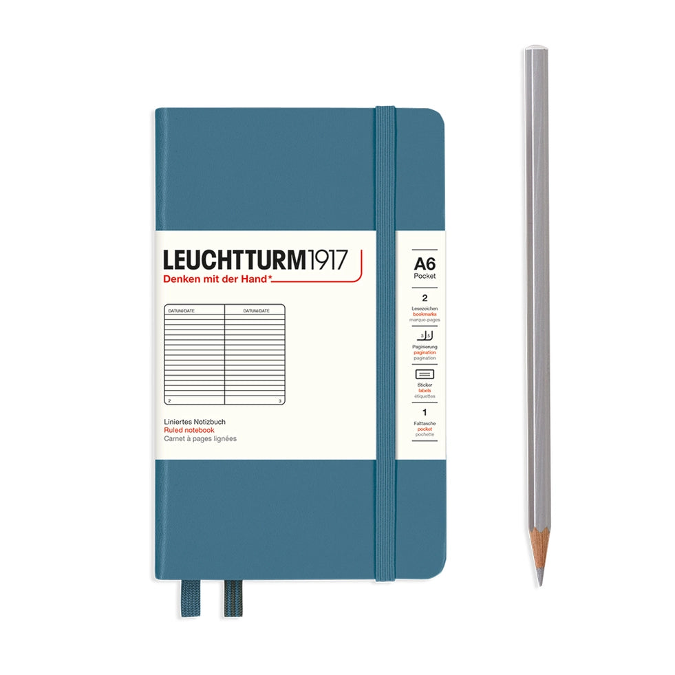 Leuchtturm1917 Hardcover Ruled - Pocket (A6) - Stone Blue