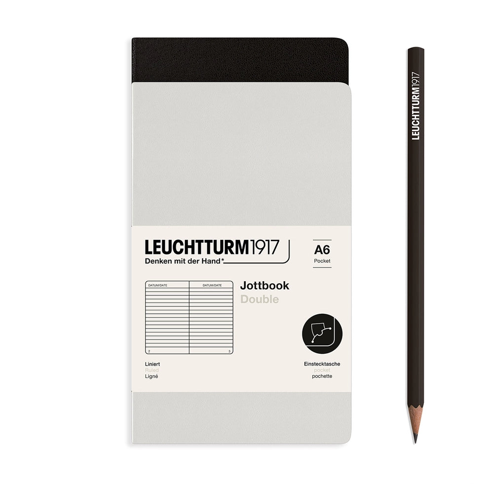 Leuchtturm1917 Jottbook - Lightweight Packs of 2 Light Grey & Black