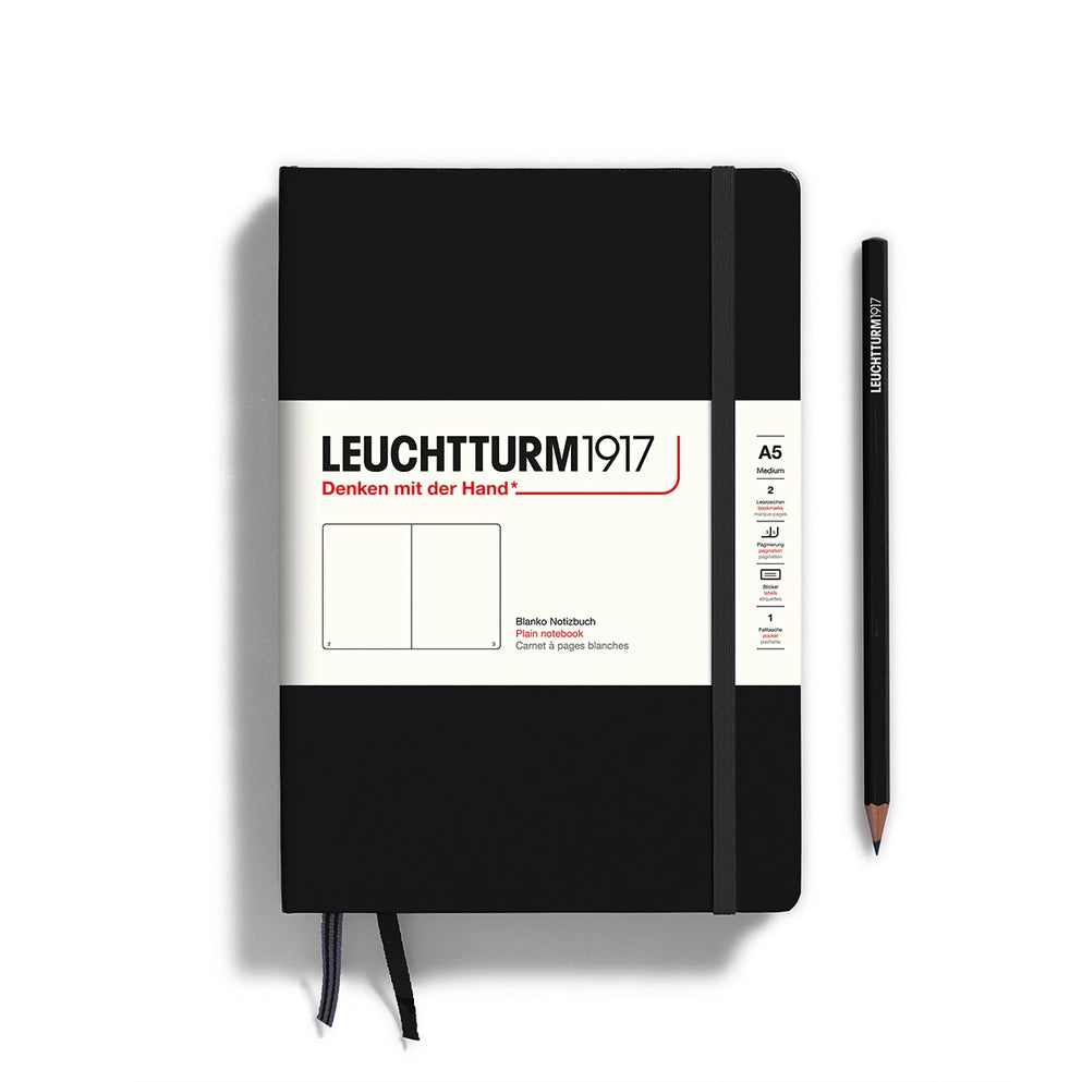 Leuchtturm1917 Hardcover Plain - Medium (A5) - Black