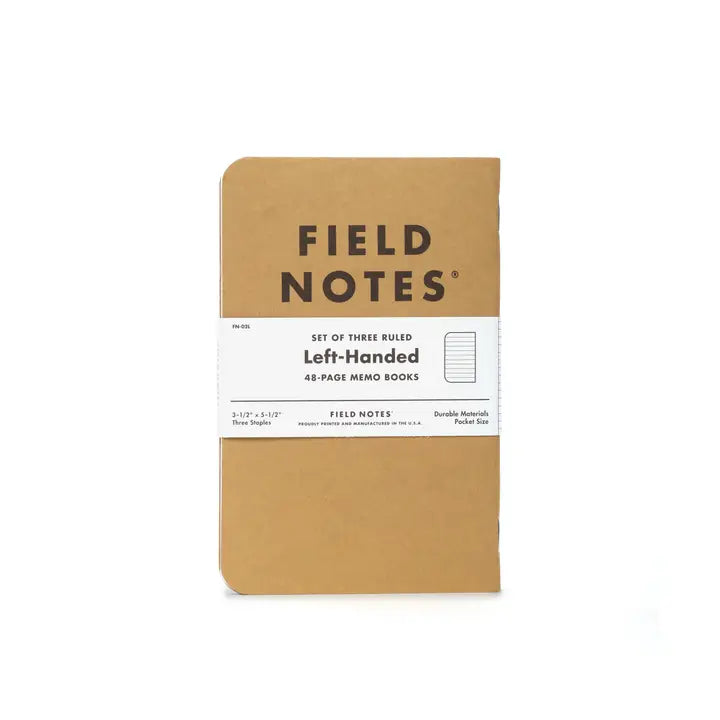 Field Notes Left-Handed Original Kraft Ruled 3-Pack