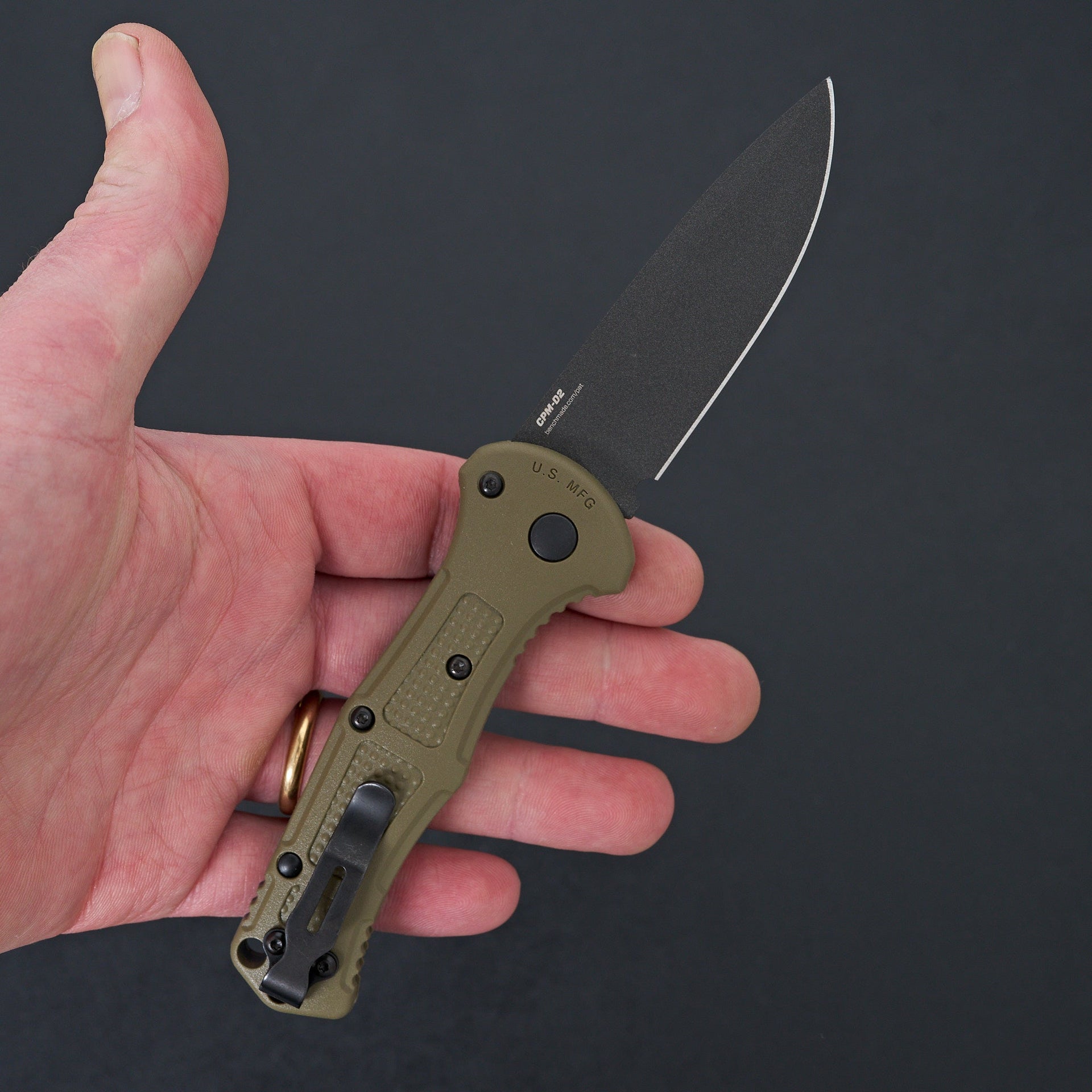 Benchmade Mini Claymore Automatic Knife Ranger Green Grivory-Knife-Benchmade-Carbon Knife Co