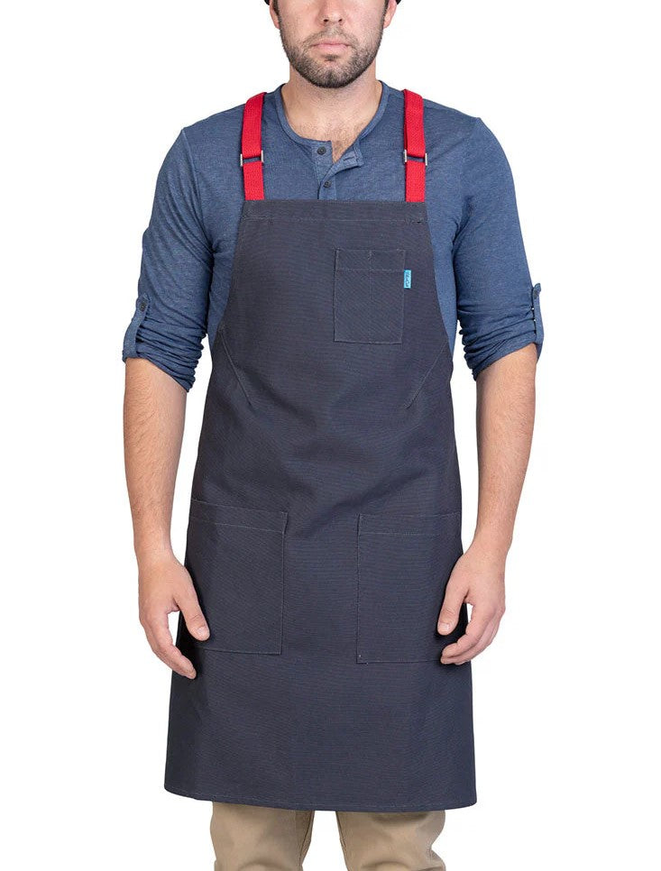 BlueCut Apron Lucca Crossback Apron - Charcoal-Aprons-Blue Cut Aprons-Carbon Knife Co