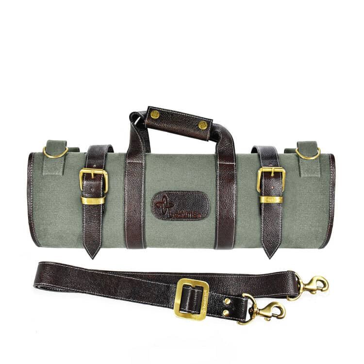 Boldric 17 Pocket Canvas Knife Bag Green-Accessories-Boldric-Carbon Knife Co