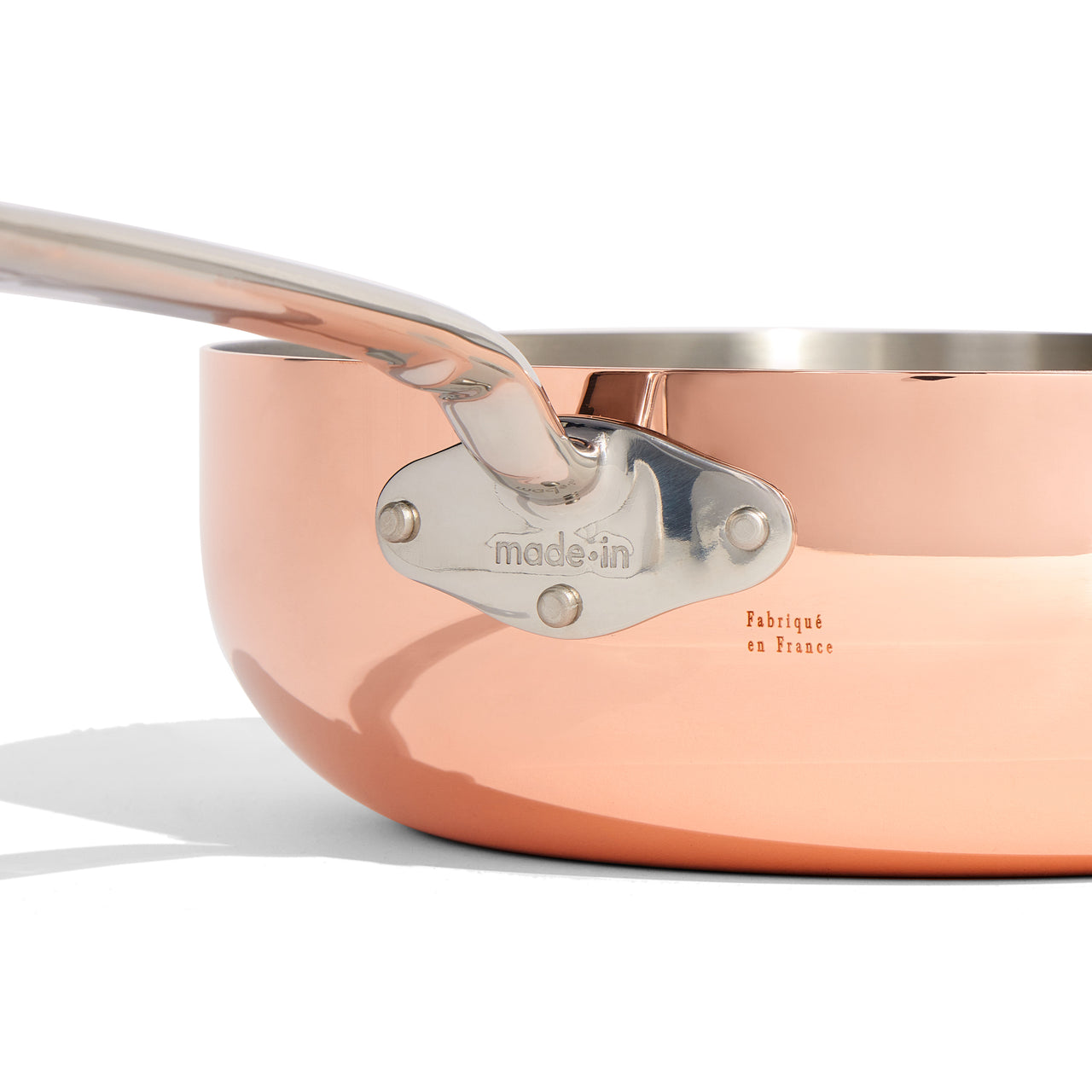 Made In® Copper Saucier with Lid 5.2 QT