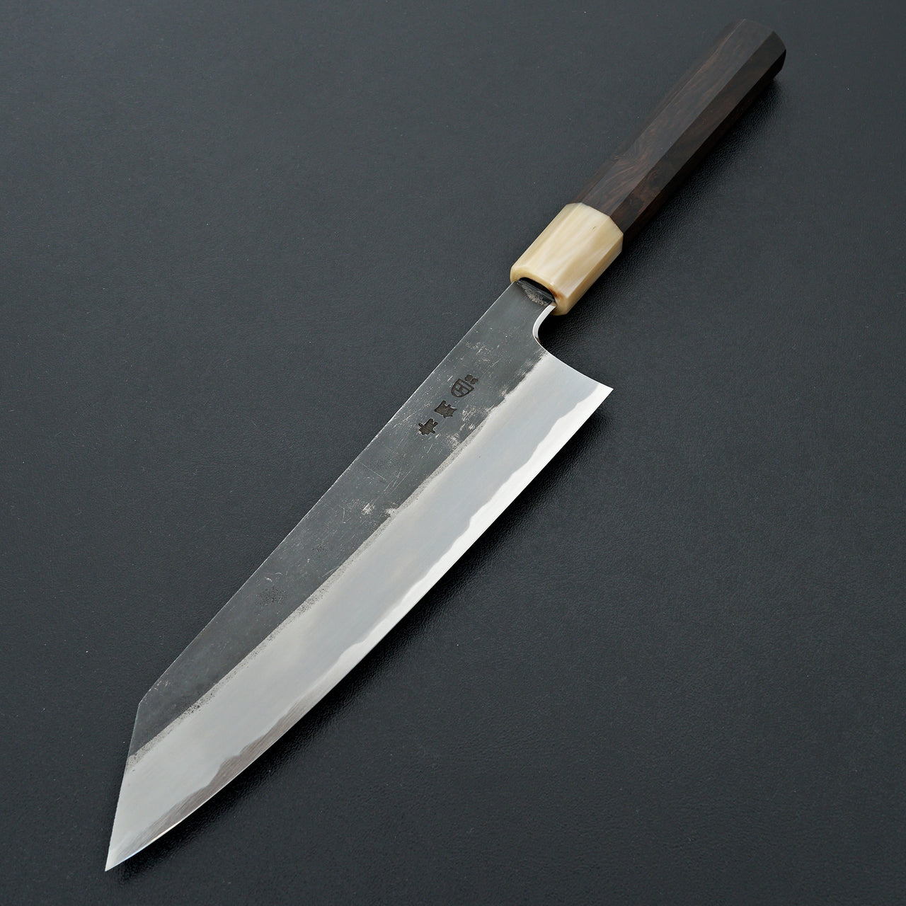 Hitohira Togashi Blue #2 Kurouchi Kiritsuke Gyuto 210mm Ebony Handle