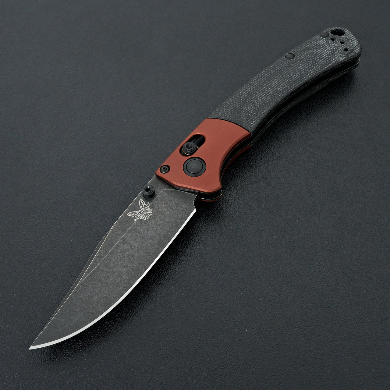 Benchmade Mini Crooked River Burnt Copper Aluminum & Black Micarta