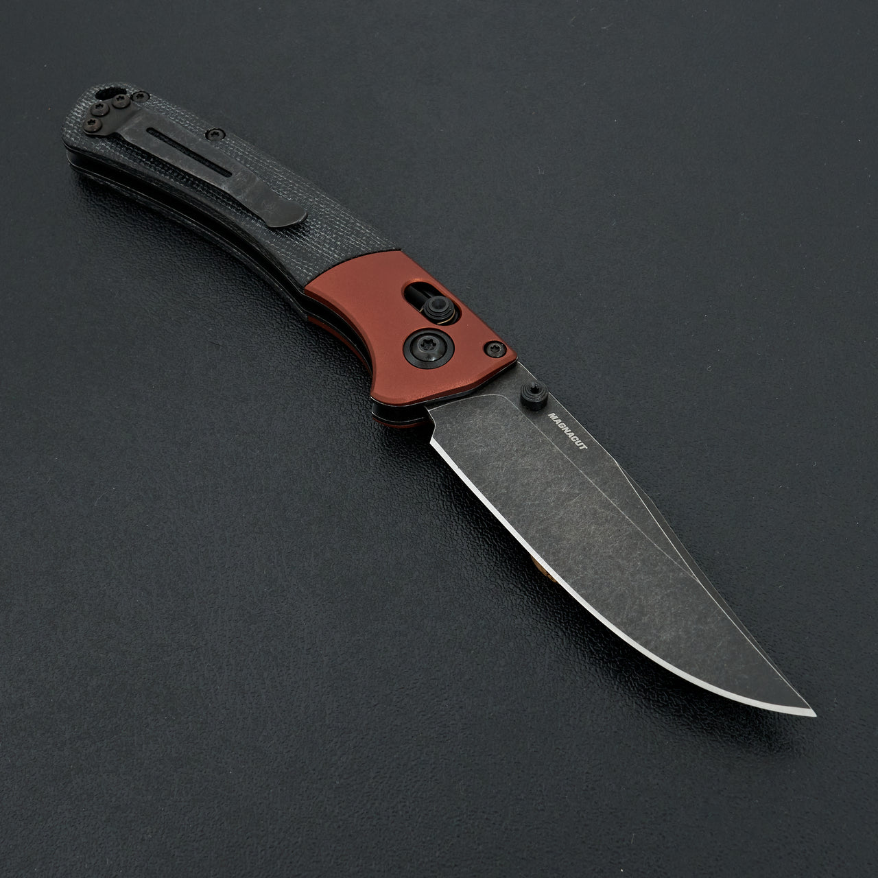 Benchmade Mini Crooked River Burnt Copper Aluminum & Black Micarta