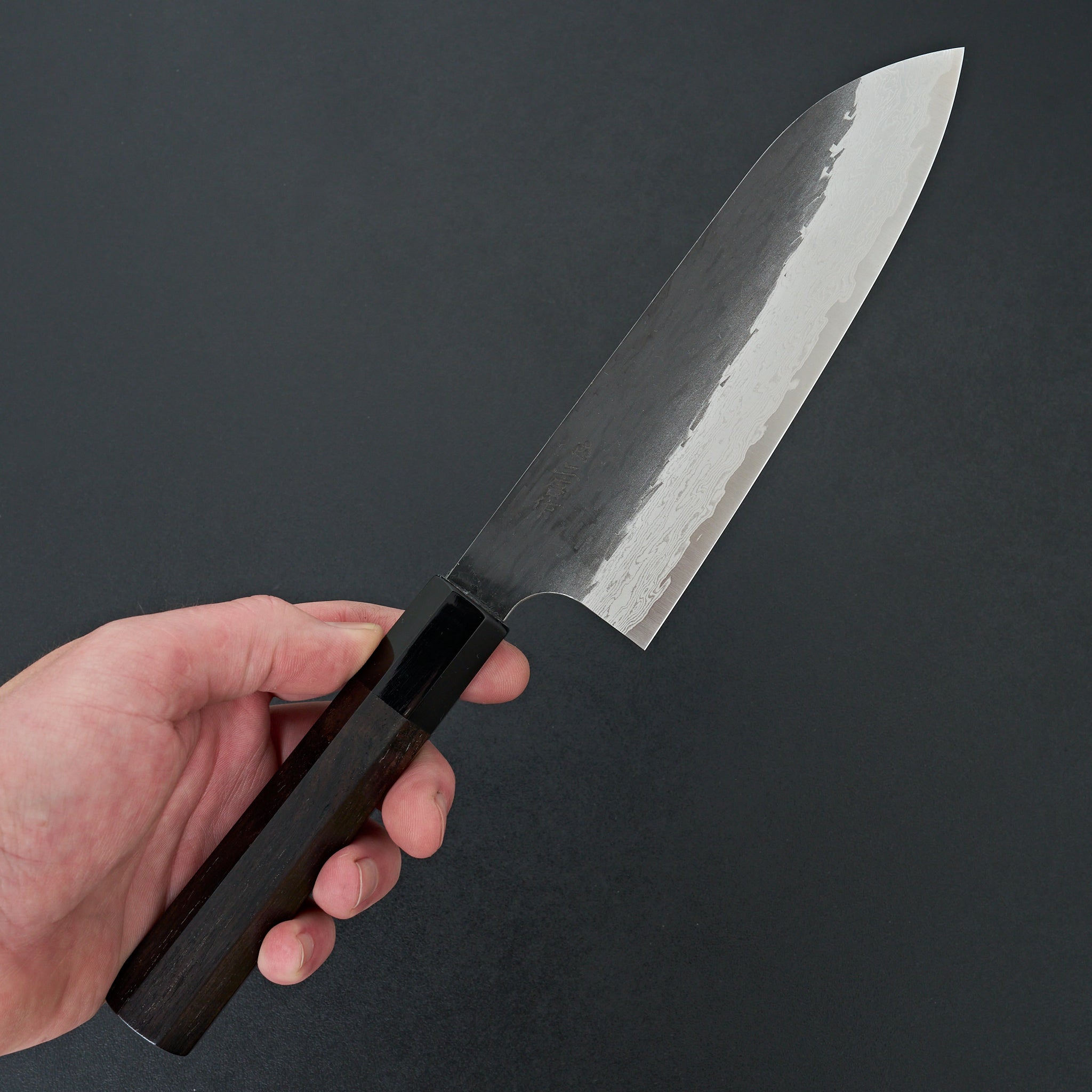 Nigara Hamono VG XEOS Kurouchi Damascus Santoku 180mm