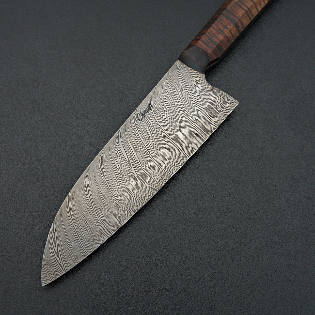 Acre Forge 180mm Damascus Koa Santoku by Jamison Chopp