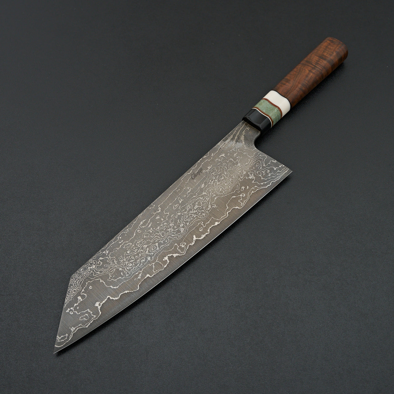 Acre Forge 240mm Damascus Ringed Gidgee Gyuto by Jamison Chopp