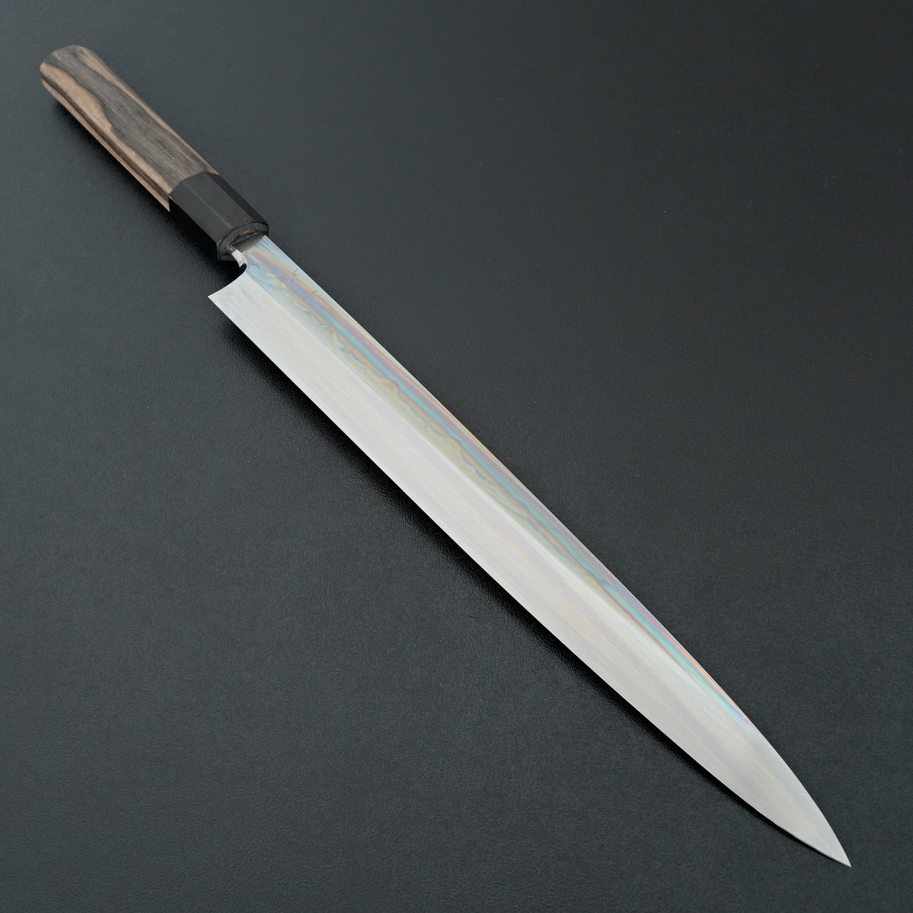 Hitohira Togashi White #1 Sanbonsugi Mizu Honyaki Yanagiba 300mm Kurokaki Persimmon Handle (Saya)