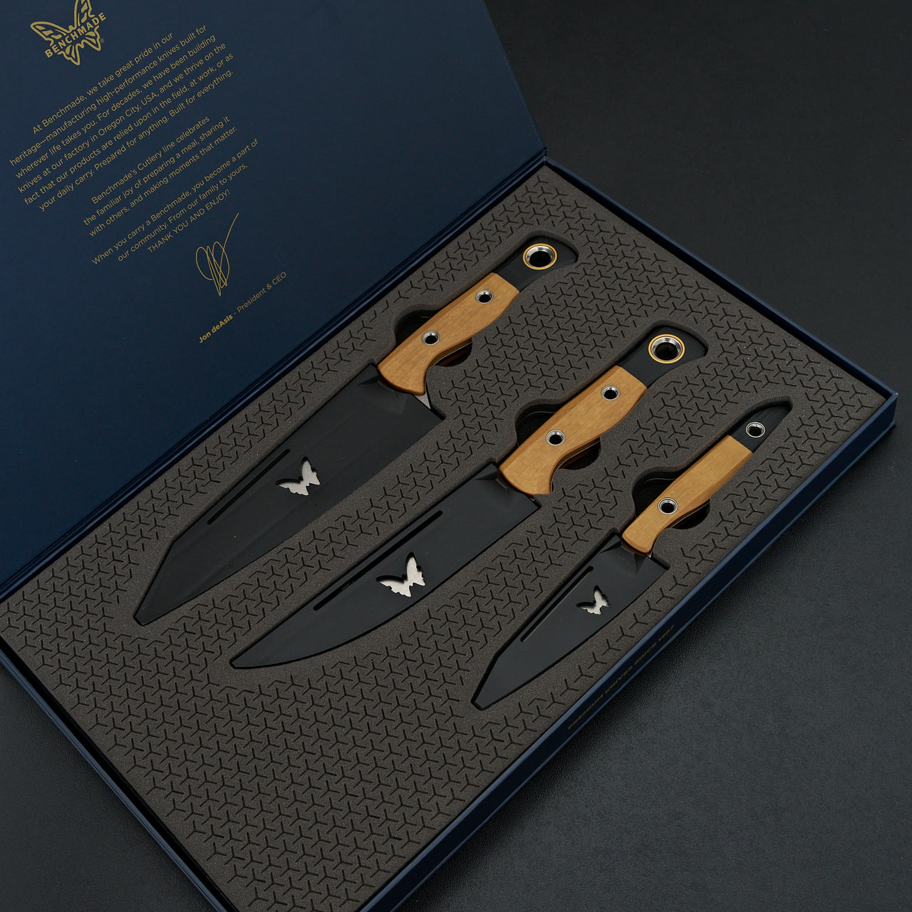 Benchmade 3 Piece Set Kitchen Knives Maple Valley Richlite
