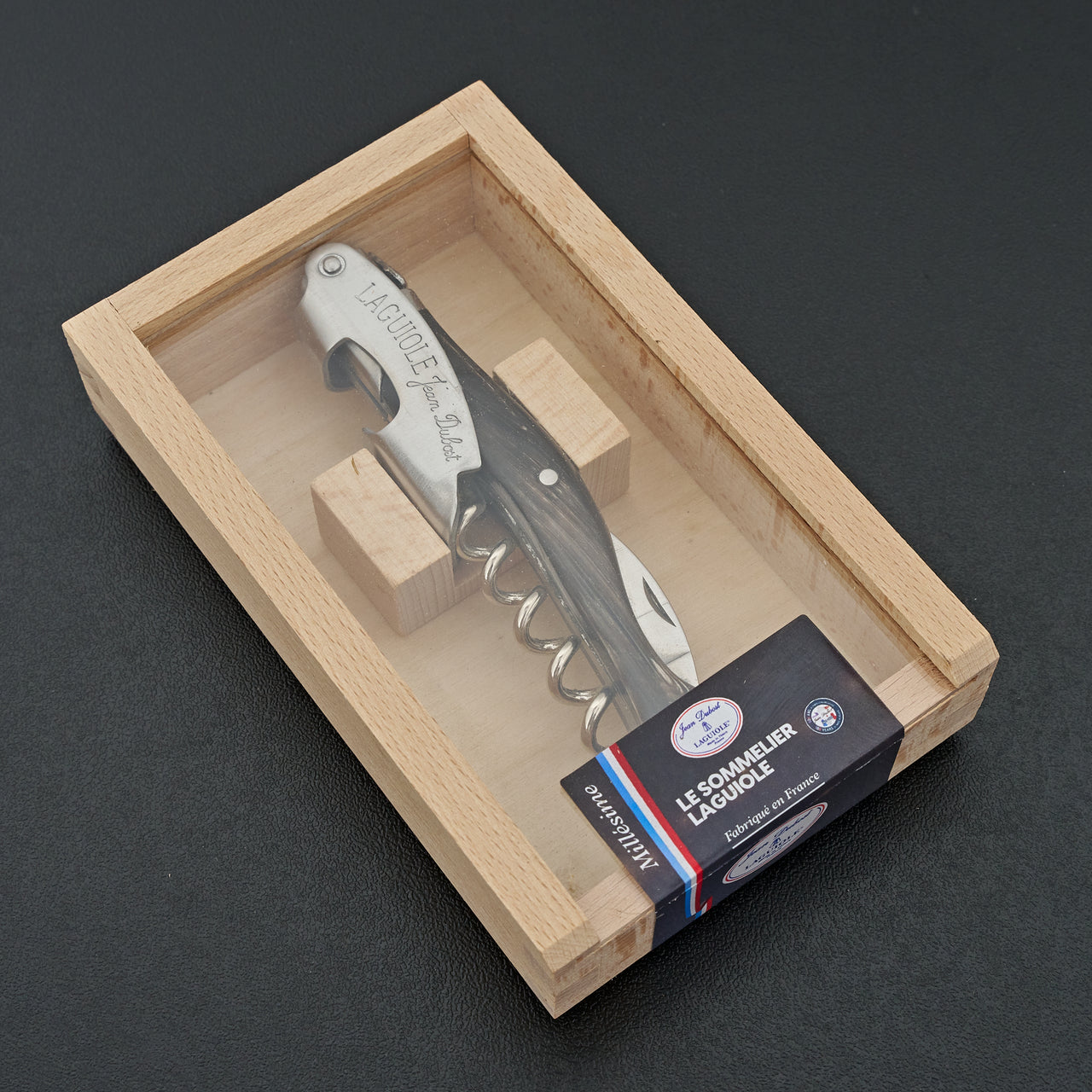Laguiole Jean Dubost Wine Opener, Dark Horn Handle