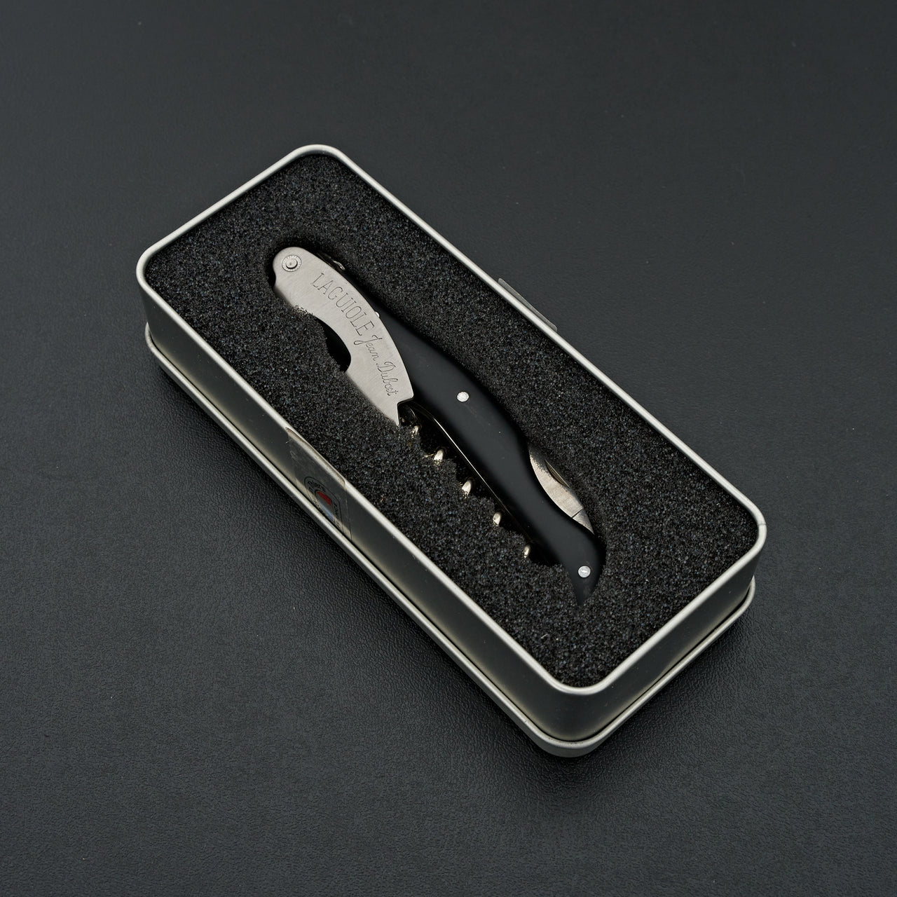 Laguiole Jean Dubost Wine Waiter, Metal Box Black ABS Handle