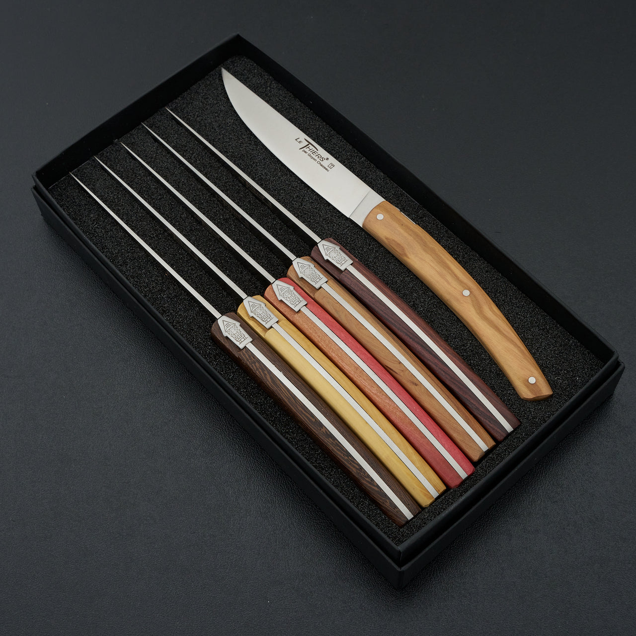 Le Thiers Pirou Assorted Wood 6 Piece Table Knife Set