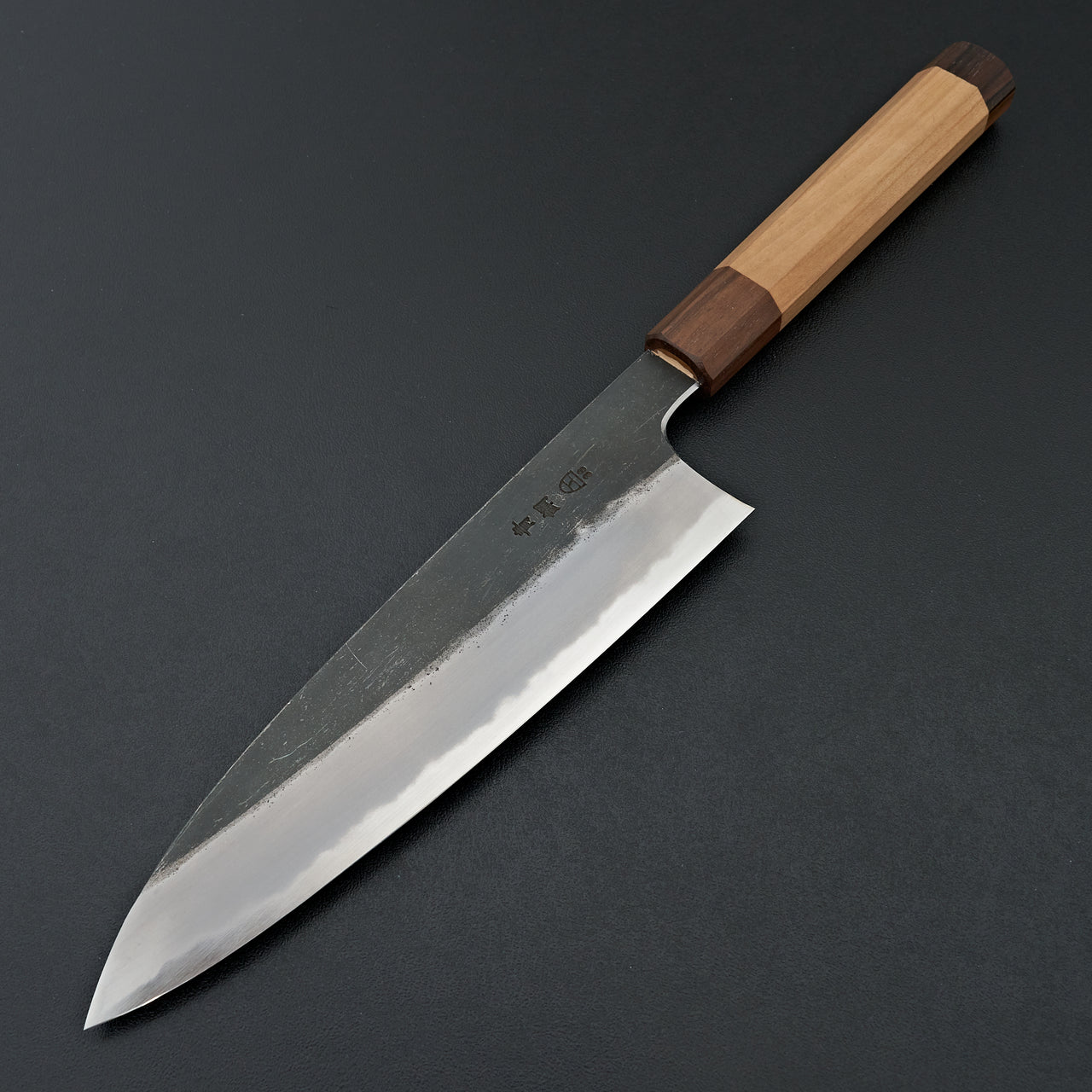 Hitohira Togashi Blue #2 Kurouchi Gyuto 210mm Cherry Wood Handle (Ebony End)