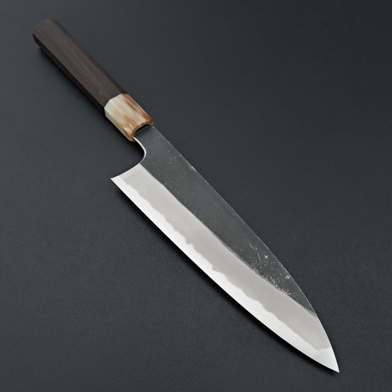 Hitohira Togashi Blue #2 Kurouchi Gyuto 210mm Ebony Handle