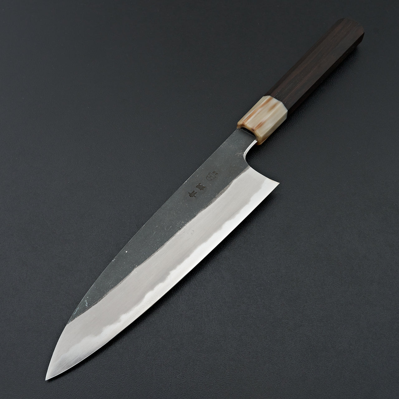 Hitohira Togashi Blue #2 Kurouchi Gyuto 210mm Ebony Handle