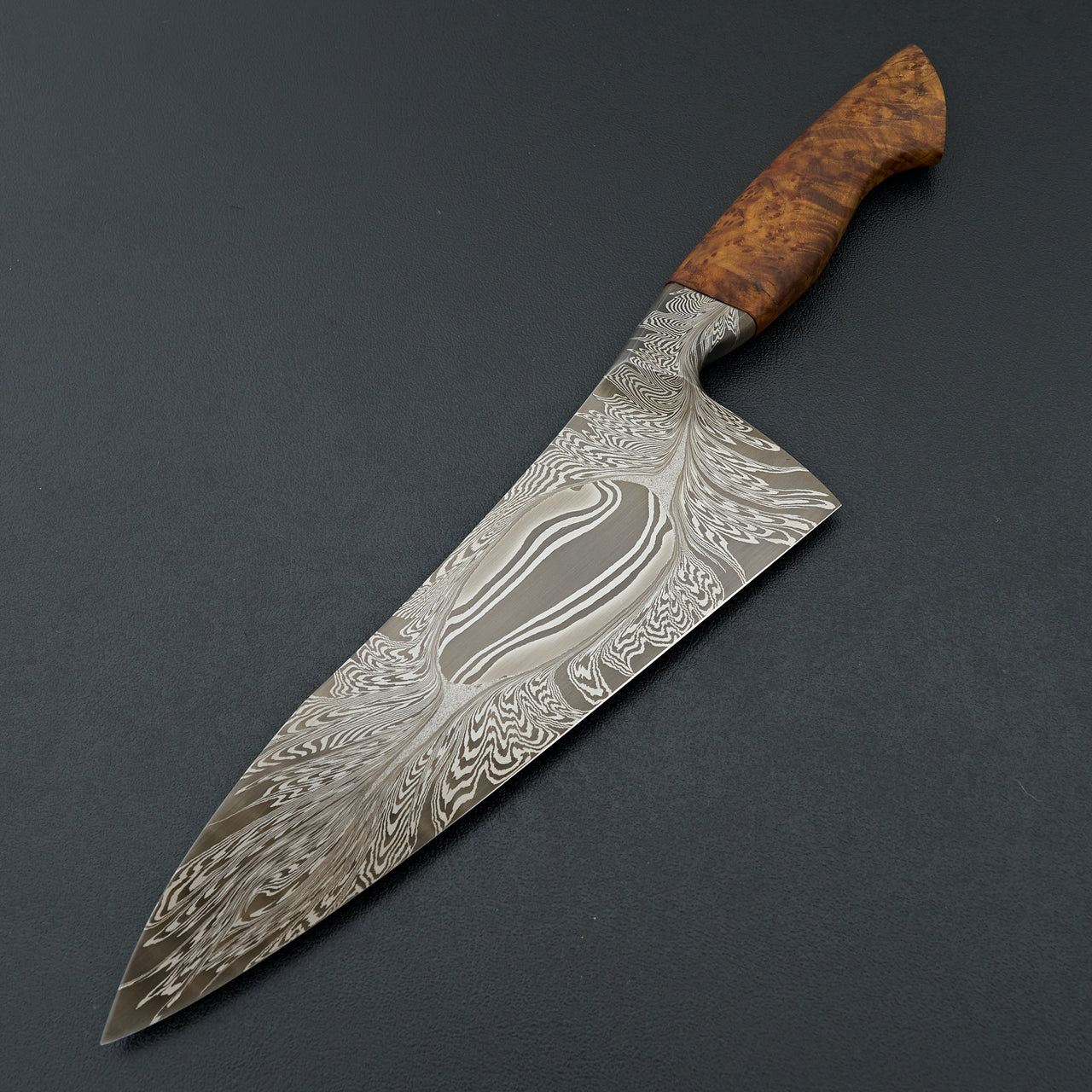 Definition Forge "Peacock" Feather Damascus Chef 175mm