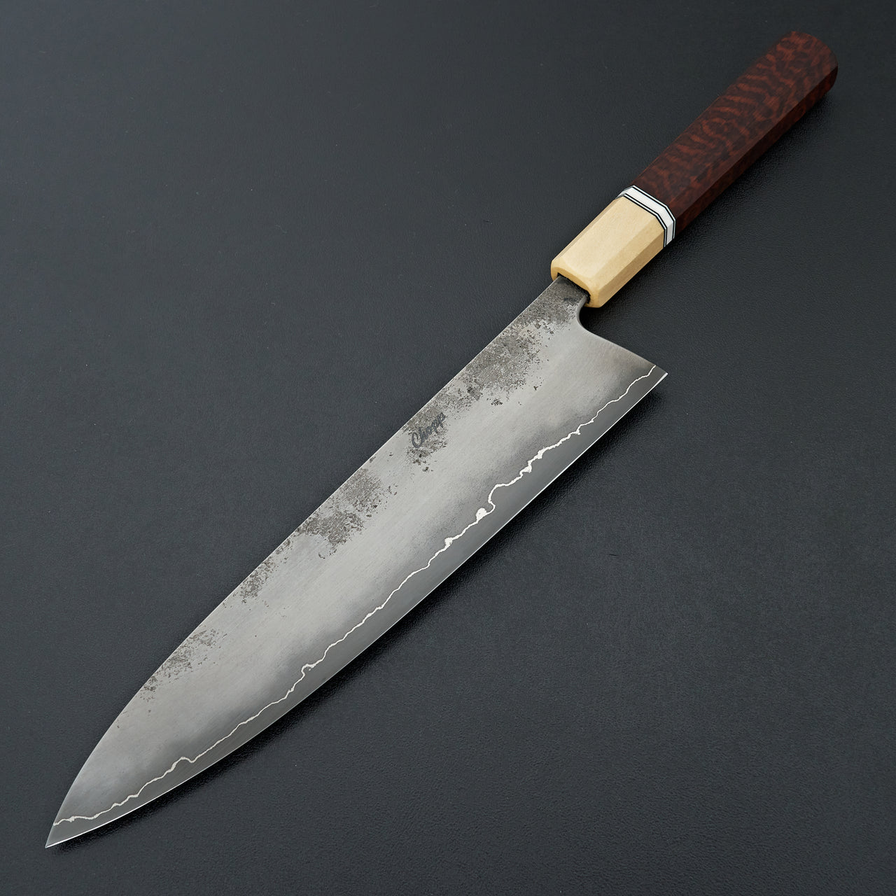 Acre Forge 9.5" Sanmai Gyuto Snakewood and Holly by Jamison