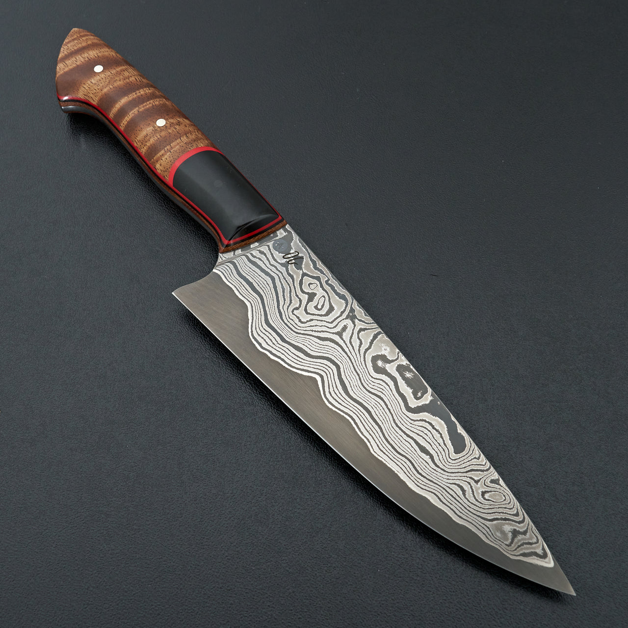 Acre Forge 6" Damascus Petty Maple & Black G-10 by Shamus & Greyson