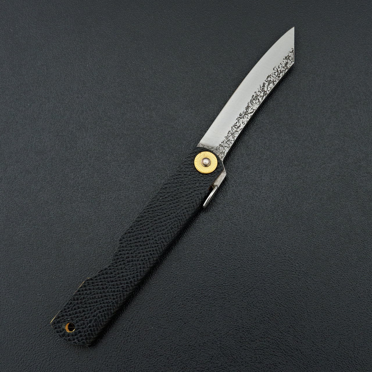 Higonokami VG10 Folding Knife Large Brass Handle (Leather)