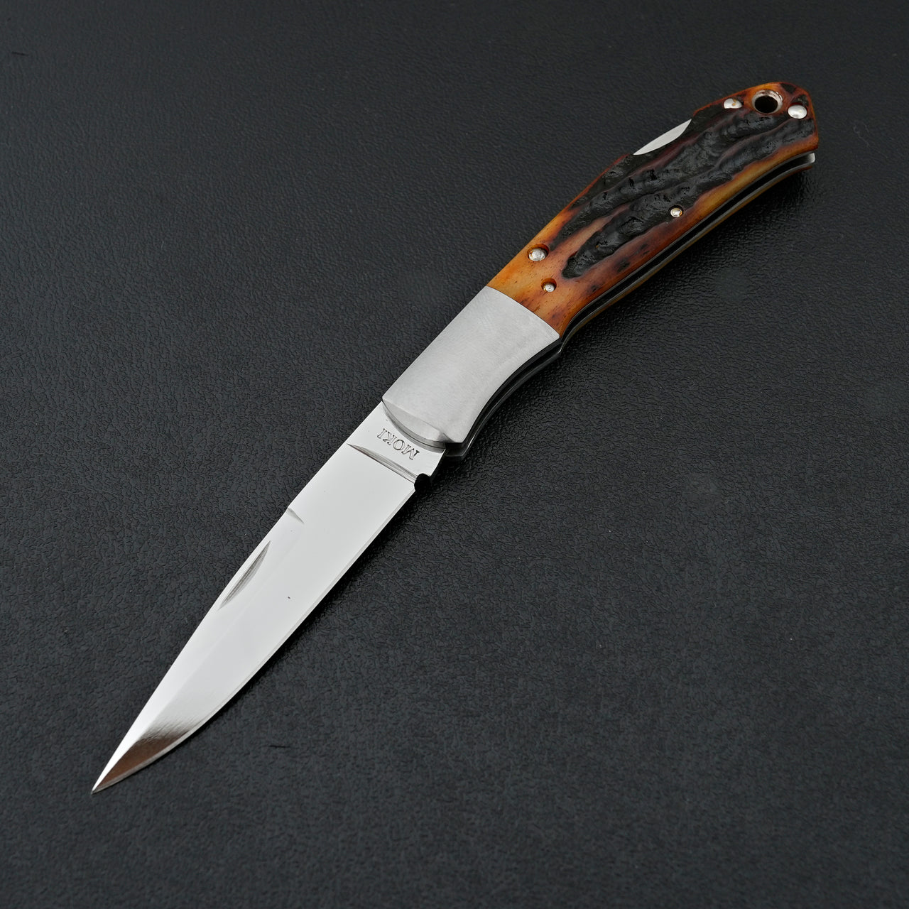 MOKI Kronos Folding Knife Stag Bone Handle (Medium)