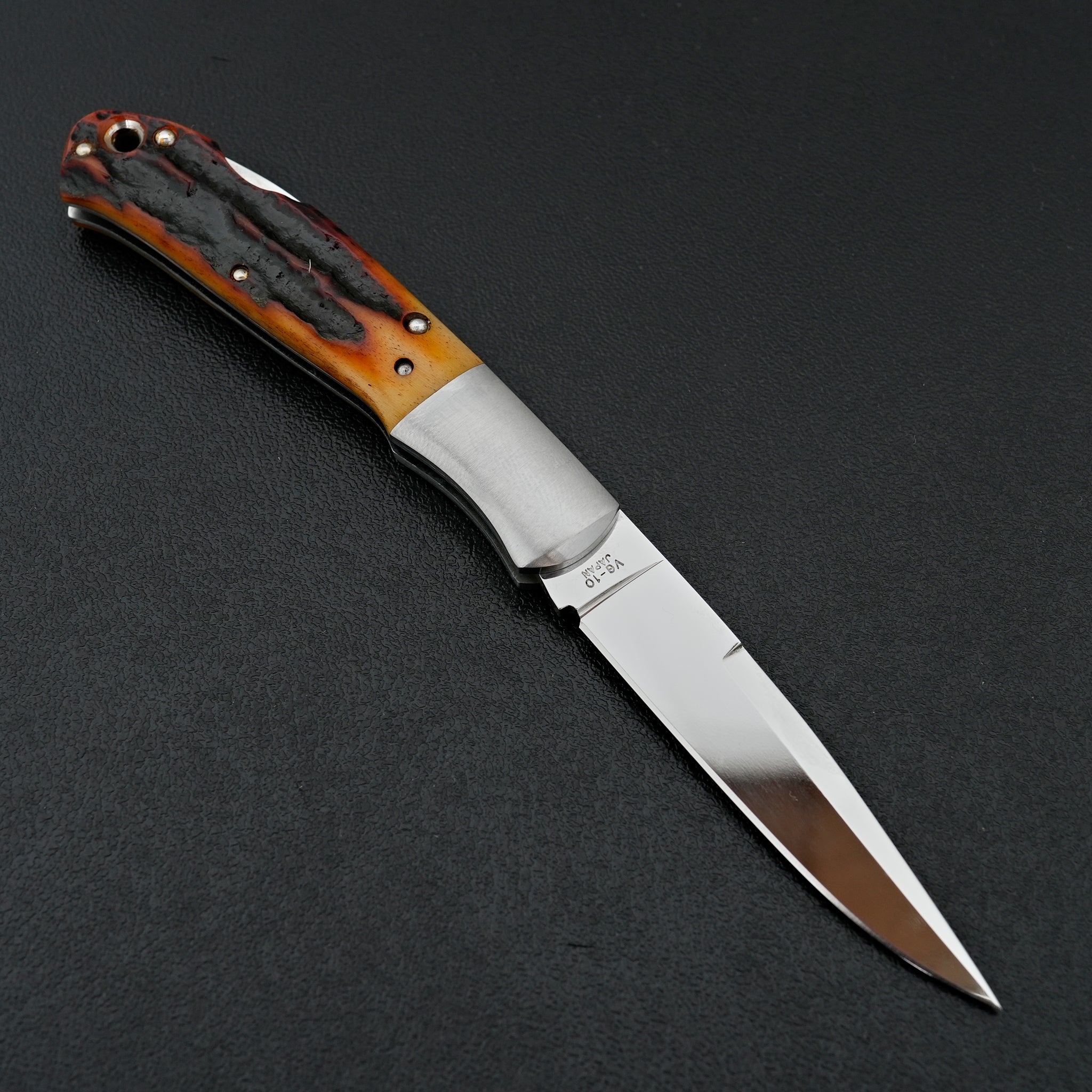 MOKI Kronos Folding Knife Stag Bone Handle (Medium)