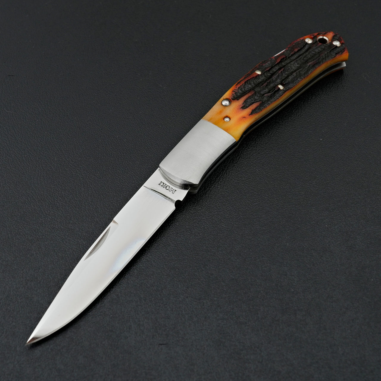 MOKI Kronos Folding Knife Stag Bone Handle (Large)