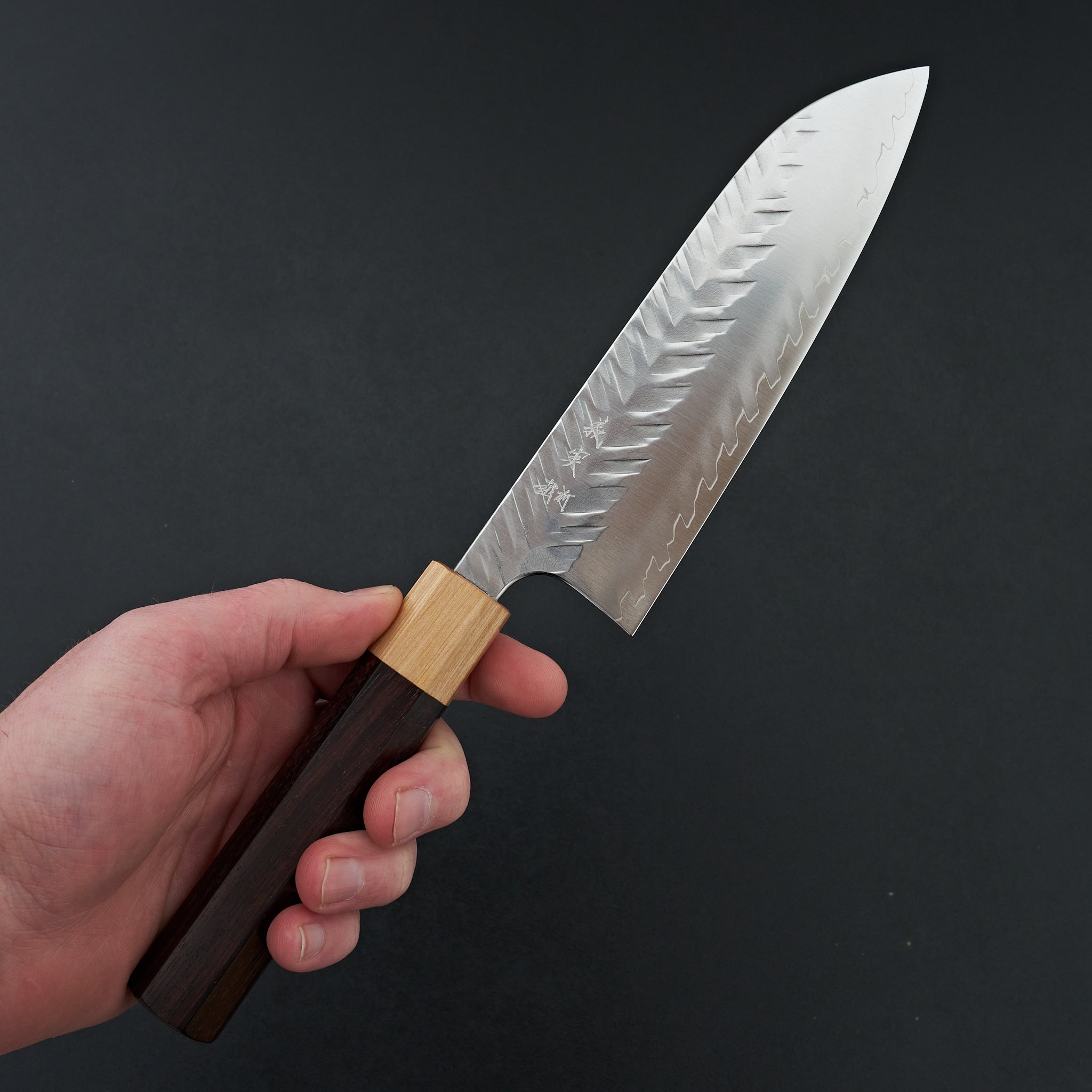 Yoshimi Kato SPG STRIX V-Hammered Santoku 165mm