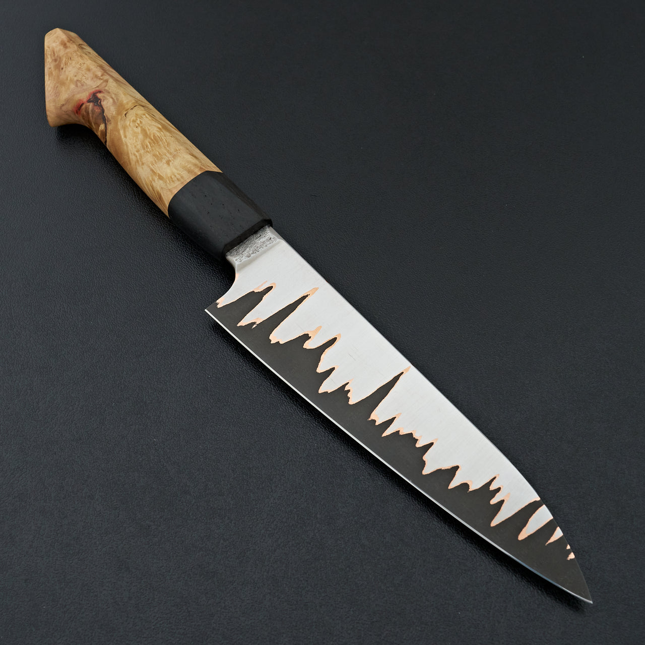 Lew Griffin Copper San Mai 52100 Petty 150mm Curly Birch