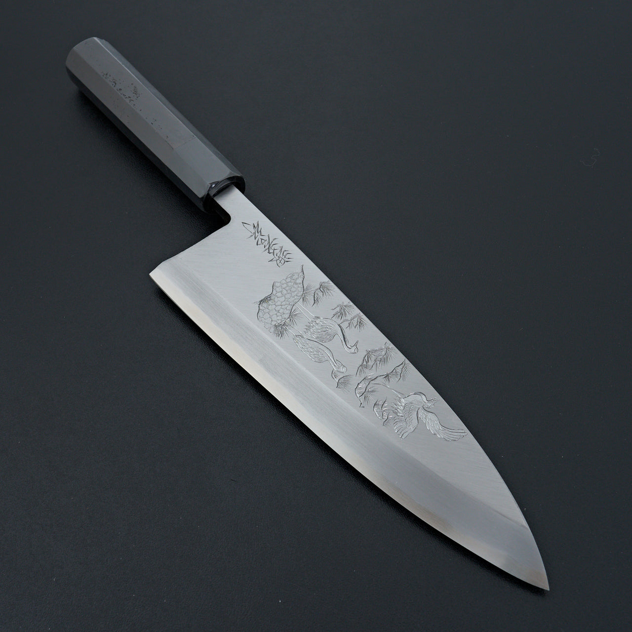 Sakai Takayuki Michiko Kubota Engraved "Crane" Kasumitogi Deba 225mm