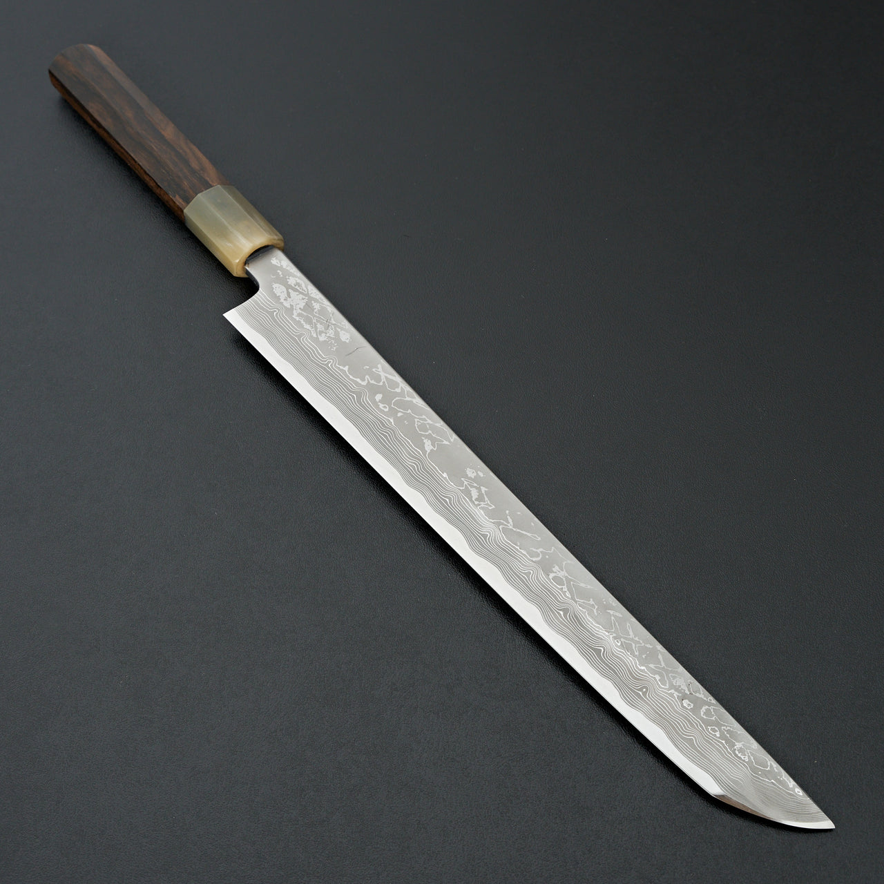 Hitohira Kikuchiyo Mosuke Kikko Blue #1 Yanagi Sakimaru 300mm Ziricote Handle (Saya) (Discounted)