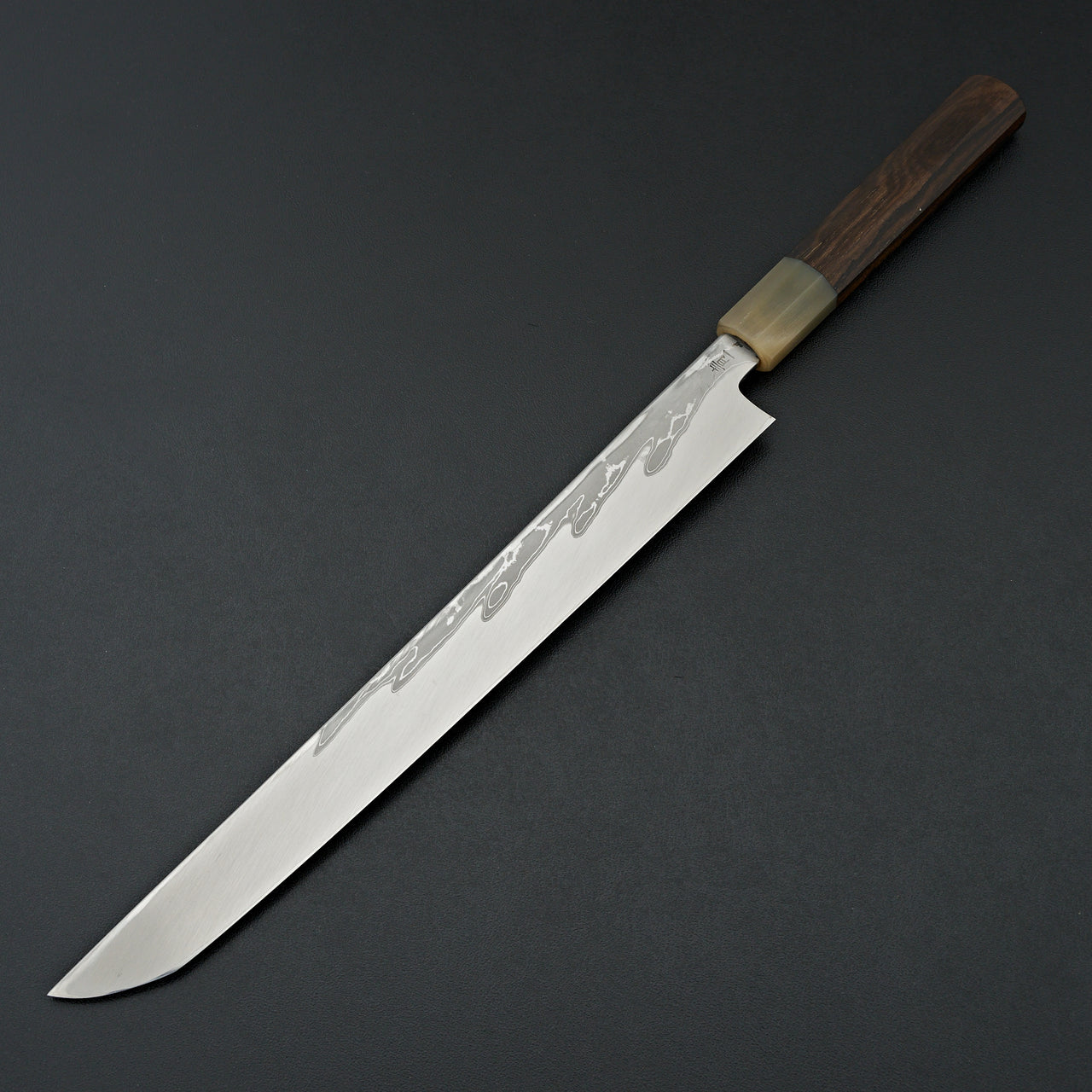 Hitohira Kikuchiyo Mosuke Kikko Blue #1 Yanagi Sakimaru 300mm Ziricote Handle (Saya) (Discounted)