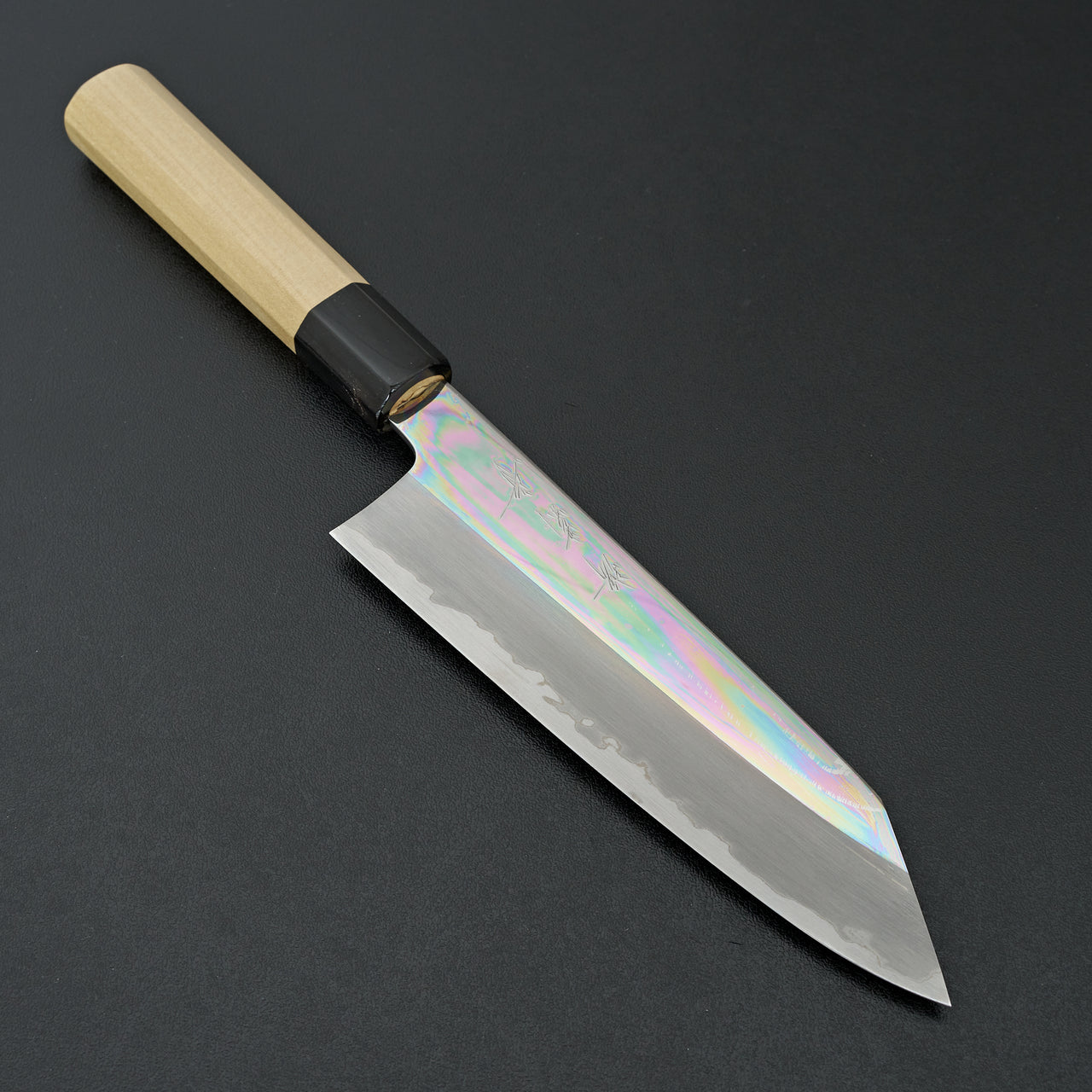 Sakai Kikumori Nakagawa White 1 Stainless Clad Mirror Kiritsuke Santoku 180mm