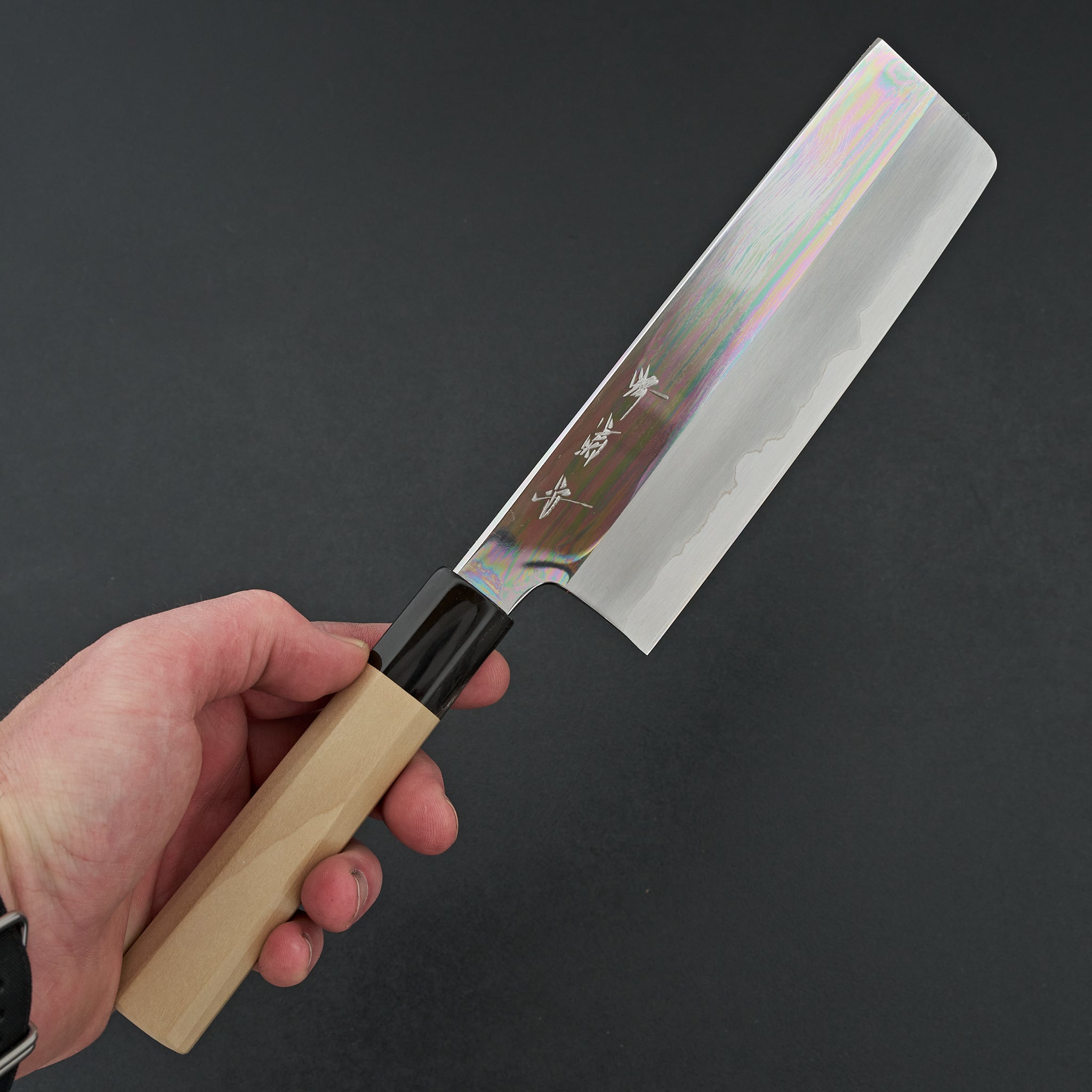 Sakai Kikumori Nakagawa White 1 Stainless Clad Mirror Nakiri 180mm