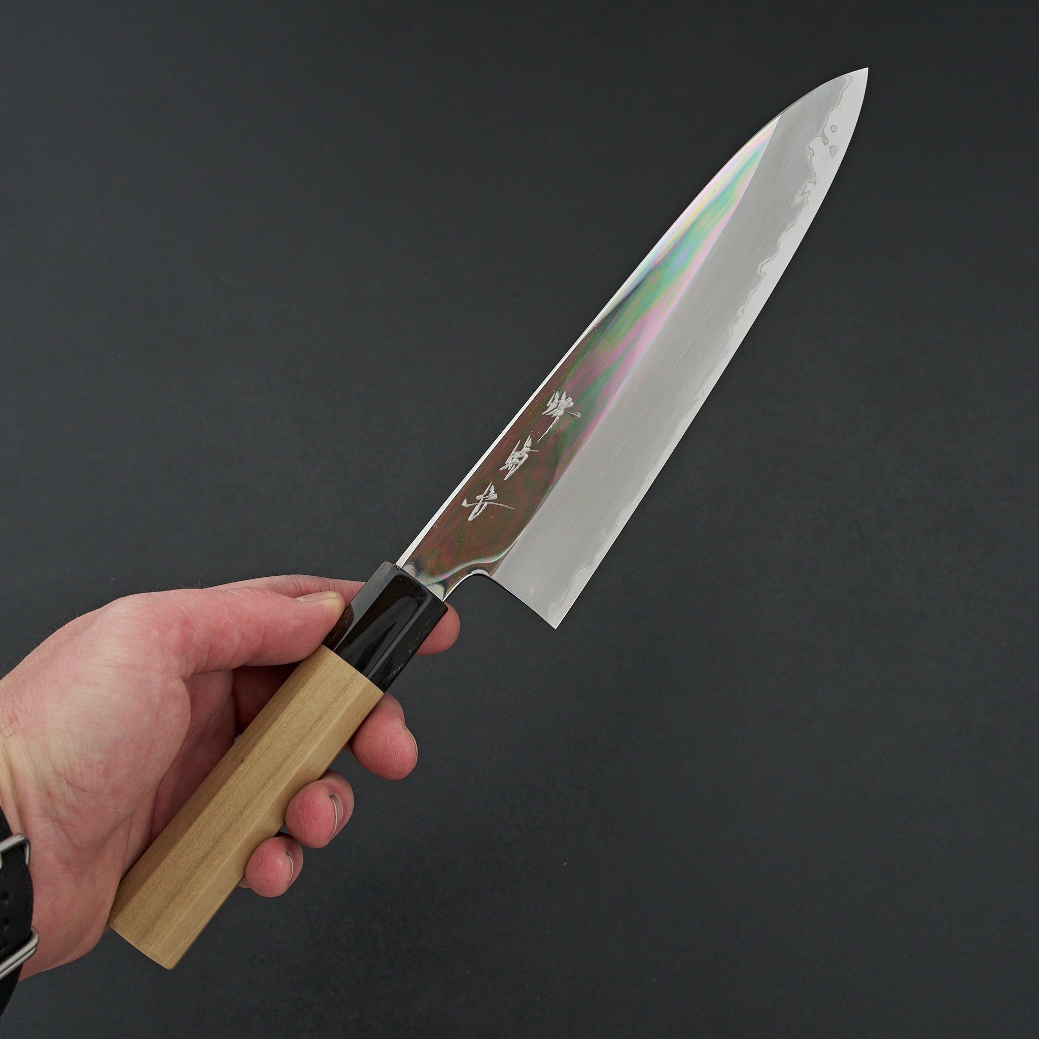 Sakai Kikumori Nakagawa White 1 Stainless Clad Mirror Gyuto 210mm