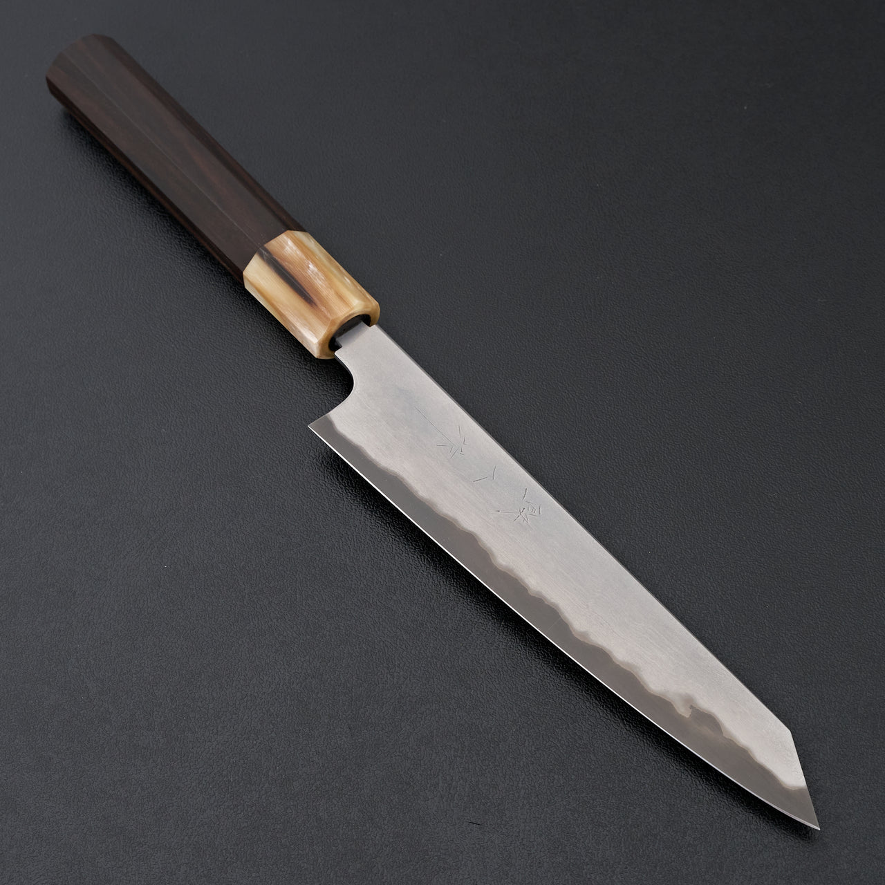 Tetsujin Blue #2 Metal Flow Kiritsuke Petty 165mm Taihei Makassar Ebony Handle