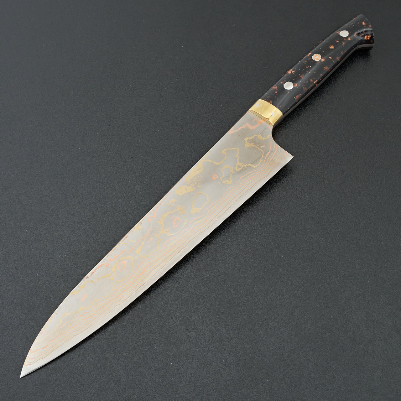 Saji Blue #2 Rainbow Damascus Corian Gyuto 240mm