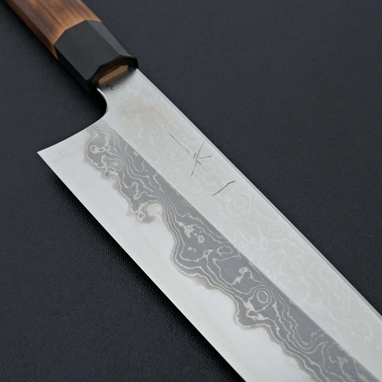 Hitohira Togashi White #1 Damascus Gyuto 240mm Burnt Yakusugi Handle