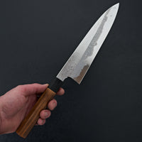 Hitohira Togashi White #1 Damascus Gyuto 240mm Burnt Yakusugi Handle