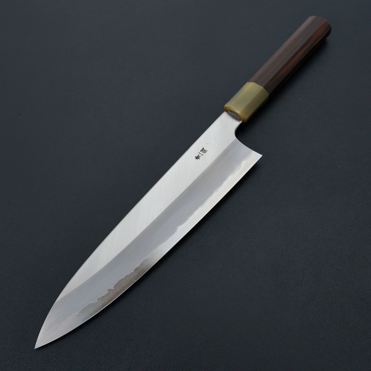 Hitohira Togashi Blue #1 Stainless Clad Gyuto 240mm Taihei Makassar Ebony Handle