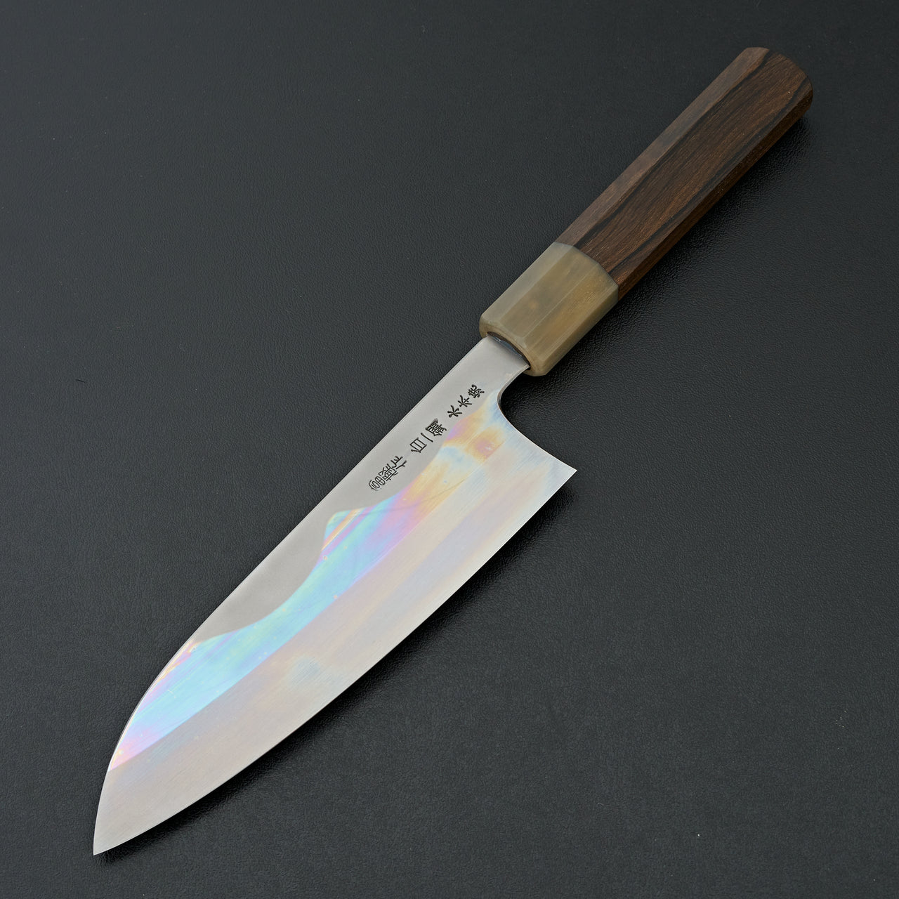 Hitohira Togashi White #1 Fuji Mizu Honyaki Santoku 180mm Ziricote Handle (#152/ Saya)