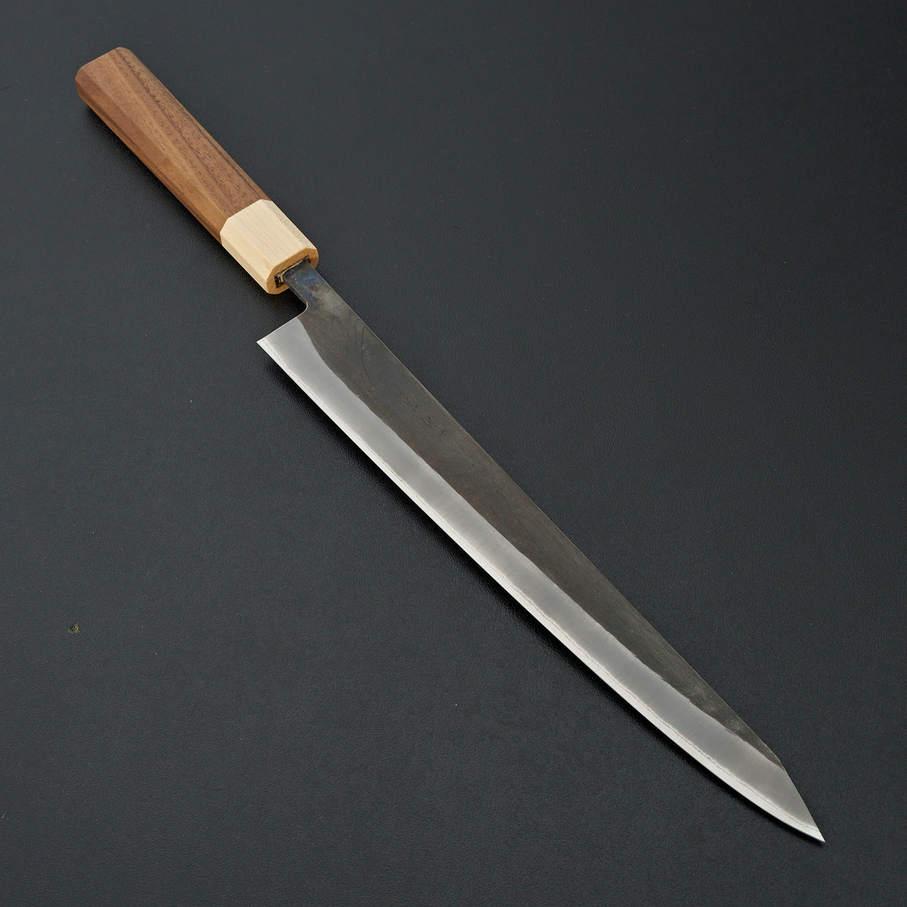 Hitohira TD Blue #2 Stainless Clad Kurouchi Sujihiki 270mm Walnut Handle