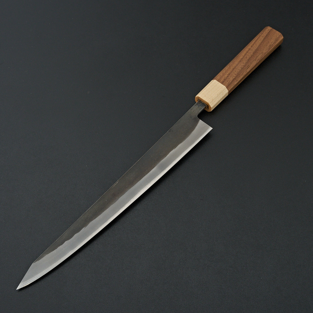 Hitohira TD Blue #2 Stainless Clad Kurouchi Sujihiki 270mm Walnut Handle