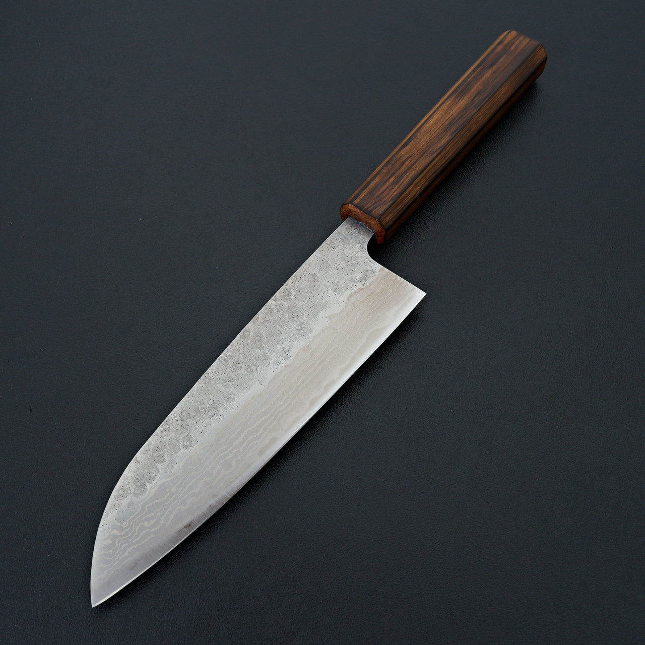 Tsunehisa 440c Damascus Nashiji Santoku 165mm