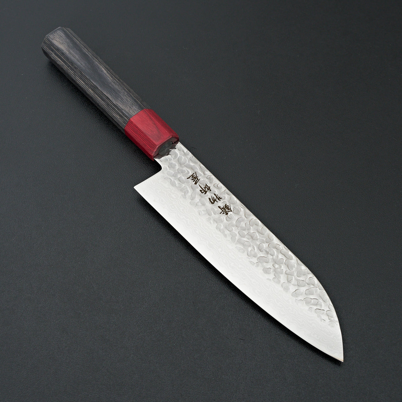 Hitohira Imojiya FW VG10 Tsuchime Damascus Santoku Pakka Handle
