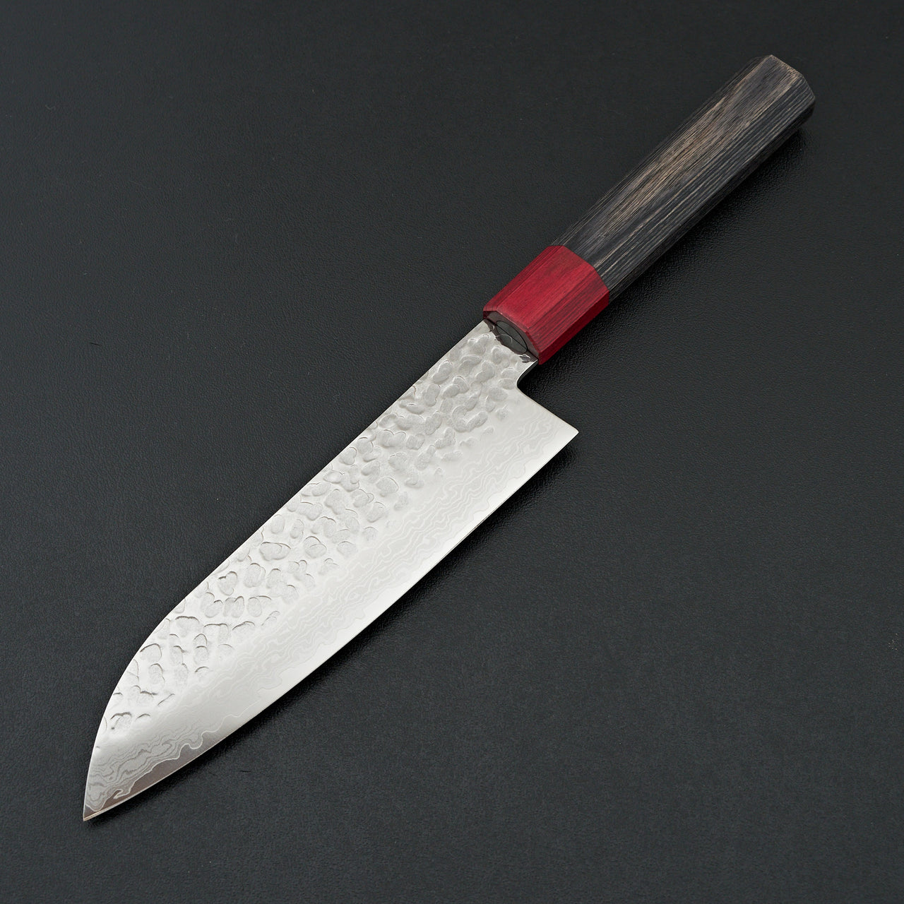 Hitohira Imojiya FW VG10 Tsuchime Damascus Santoku Pakka Handle
