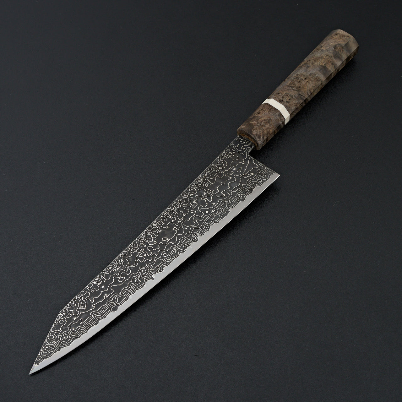 Hatsukokoro Ryuhyo Kurozome SG2 Damascus Kiritsuke Gyuto 240mm