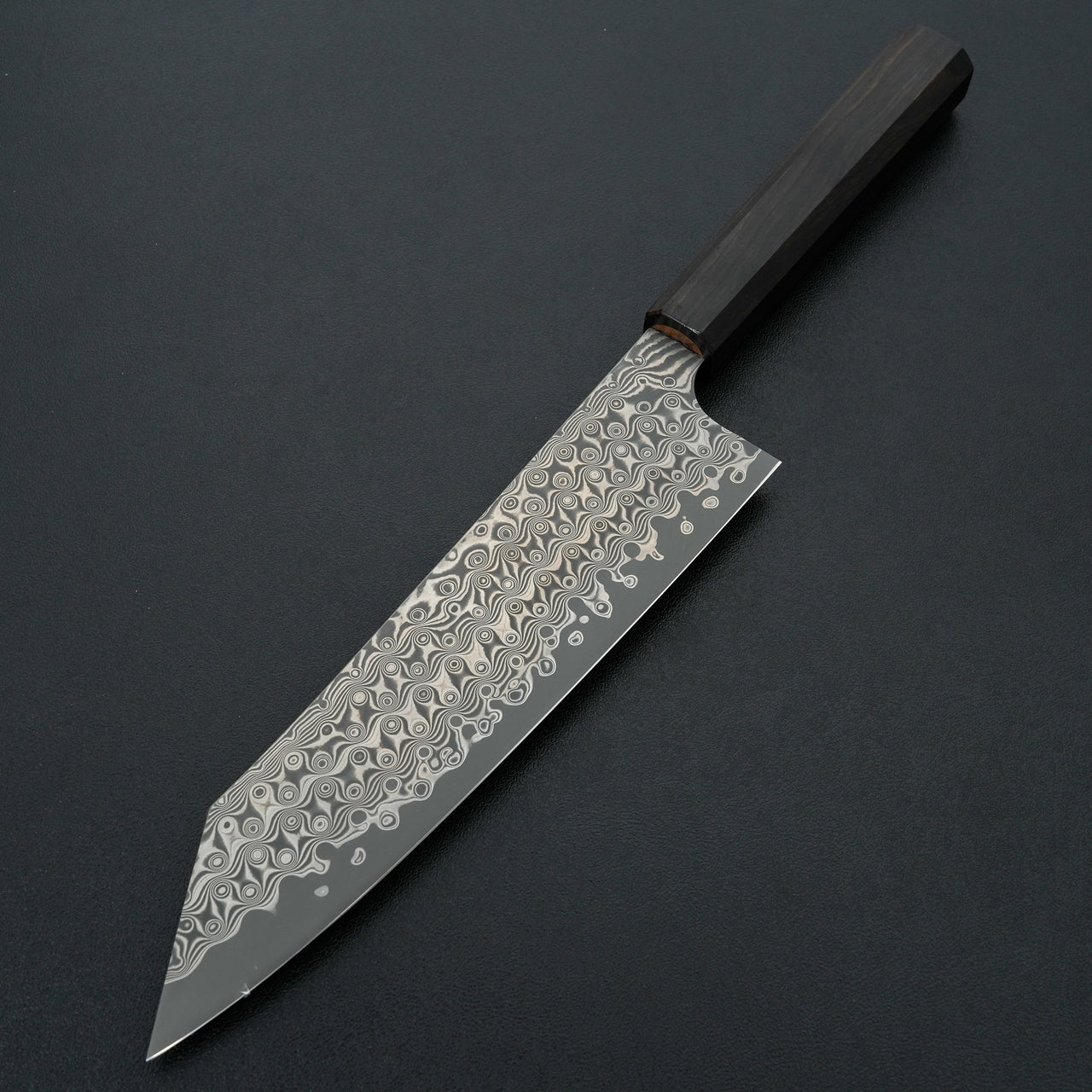 Nigara Hamono Anmon SG2 Damascus Kiritsuke Gyuto 210mm Mono Ebony Handle